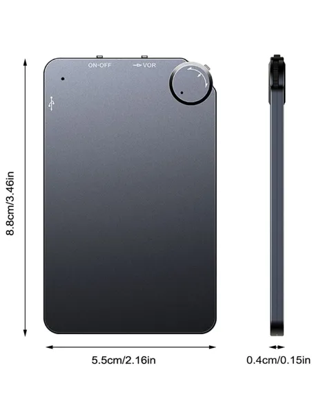 Micro enregistreur ultra plat - dimensions
