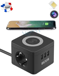 Multiprise cube chargeur à induction caméra/micro GSM 2