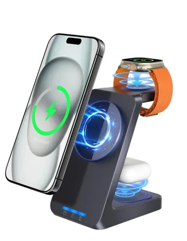 Chargeur 3 en 1 avec enregistreur audio Wi-Fi - écoute en direct discrète